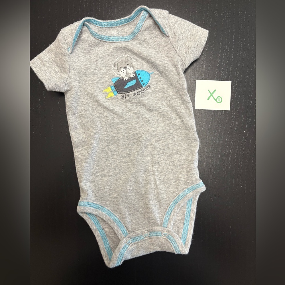⭐️4/$5.00⭐️— “Off to Grandma’s” 0-3m Bodysuit with Spaceship